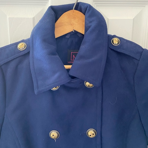 NEW but without tags Material Girl Dark Blue Pea Coat with Gold Buttons - Picture 2 of 9